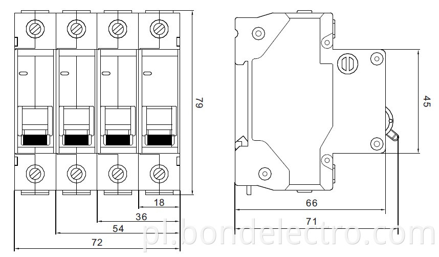 DZ47-63S Mini Circuit Breaker Dimension